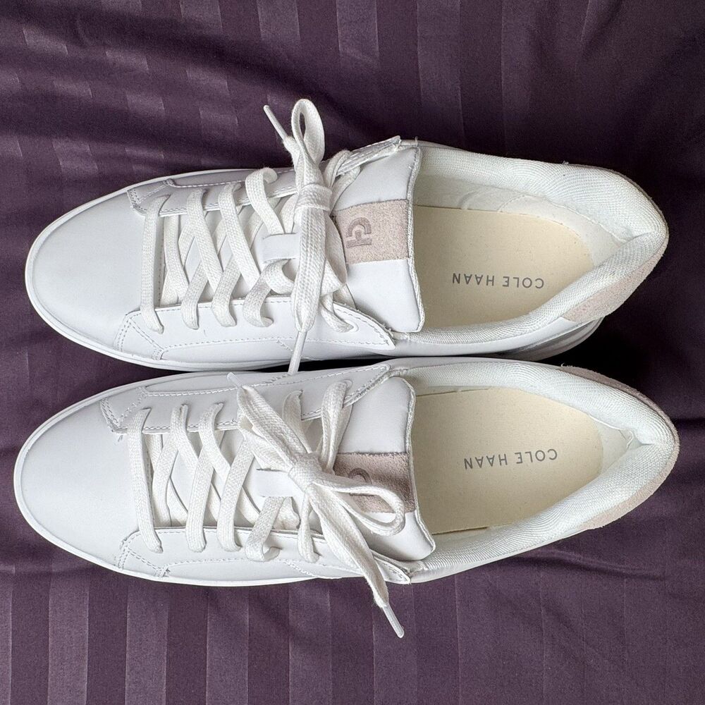 Cole Haan Grand Crosscourt Coaster Sneakers White Leather W32149 Womens Size 9.5 - Picture 2 of 12
